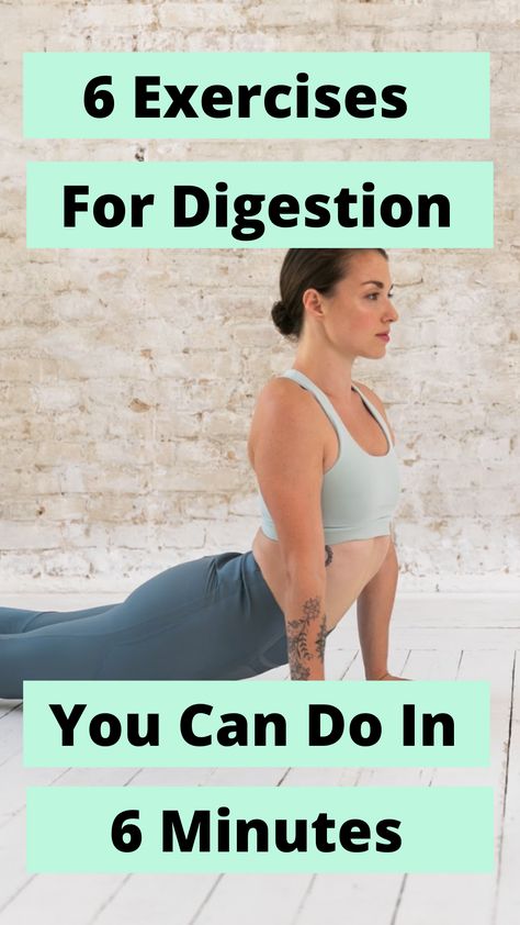 If you're feeling uncomfortable after eating, that is usually because your stomach needs movement. Here are 6 exercises you can do in just 6 minutes to aid in digestion! Exercise For Your Stomach, Exercises For Bloated Stomach, Stomach Gripping Exercises, Digestive Exercises, Digestive Yoga, How To Get Rid Of Air In Your Stomach, Exercises For Top Of Stomach, Digestion Workout, Stomach Distention