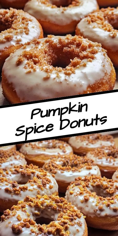 "Pumpkin Spice Donuts with Maple Cream Cheese Glaze - Delicious autumn treats with a sweet and tangy twist!" Pumpkin Spice Doughnuts, Autumn Treats, Maple Cream Cheese, Homemade Doughnuts, Pumpkin Spice Donut, Cream Cheese Glaze, Maple Cream, Maple Glaze, French Toast Recipe