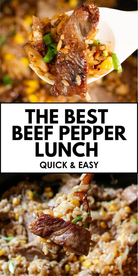 Enjoy Delicious Beef Pepper Rice (Pepper Lunch) - a flavorful and easy-to-cook dish perfect for any meal. Pork Chop Recipes Easy, Pepper Rice Recipe, Beef Pepper Rice, Pepper Lunch, Quick Beef Recipes, Pepper Rice, Healthy Ground Beef, Easy Pork Chop Recipes, Rice Cooker Recipes