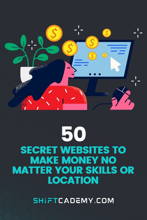 We've discovered 50 secret websites to make money regardless of where you are in the world, and so wanted to share them with you. This list contains websites, apps and platforms from all categories, so you'll find what works for you regardless of your skills, location, or experience level. You can make as much as $10,000/month if you work well. Click through to see it! #Earn #Websites #MakeMoneyOnline #FinancialFreedom #SideHustle #PassiveIncome #Money #Wealth #Business #BusinesIdeas #Jobs Work From Home Websites, Websites To Make Money Online, Code Secret Website, Secret Websites To Make Money, Website That Pay You Money, Website For Making Money, Free Money Earning Websites, Indian Websites To Earn Money, Secret Apps