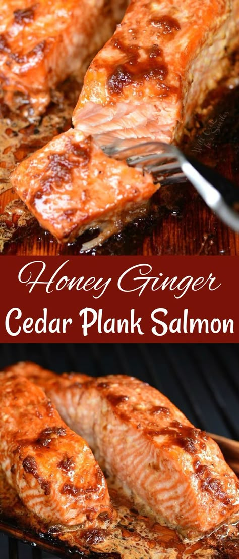 Grilled Salmon Marinade, Honey Ginger Salmon, Salmon Marinade Recipes, Best Grilled Salmon Recipe, Ginger Marinade, Cedar Plank Grilled Salmon, Plank Salmon, Cedar Plank Salmon, Salmon Marinade