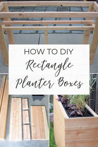 DIY rectangle planter boxes are the perfect summer home project!  Learn how to create this cute gardening decor piece today! Diy Tall Rectangular Planter, Tall Rectangle Planters Outdoor, Diy Long Planters Outdoor, Outdoor Planters Diy Wood, Long Wood Planter Boxes, Planter Box On Deck, Tall Wooden Planters Diy, Tall Wooden Planter Boxes Diy, Long Planter Boxes Diy