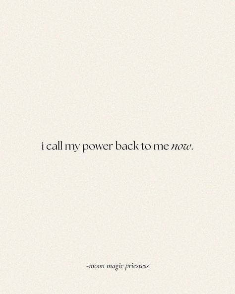 🪽affirm: I call my power back to me now from all places, spaces, dimensions, and timelines.🪽 spiritual cleaning rituals to clear your path: ✨rejuvenate your energy by clearly stating your intention to reclaim your power. ✨create a sacred space by using sage, palo santo, or other cleansing herbs to purify your environment. ✨create an altar with items that resonate with your intention, such as crystals (e.g., black tourmaline, obsidian), candles, and symbolic objects. ✨ground and center ... I Take My Power Back, Reclaim My Power, Reclaiming Your Power, I Call My Power Back, Symbolic Objects, Cleansing Herbs, Take Your Power Back, Reclaim Your Power, Cleansing Ritual