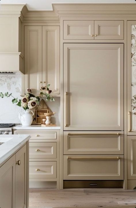 Cabinet Color Ideas, Beige Kitchen Cabinets, Kitchen Cabinet Color, Kitchen Cabinet Color Ideas, Beige Cabinets, Beige Kitchen, Cabinet Color, Classic Kitchen, Elegant Kitchens