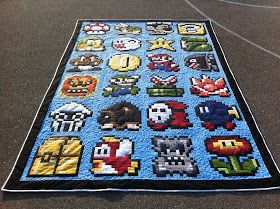 Geeky Mario quilt Mario Quilt, Gamer Bedroom, Mario Plush, Geeky Craft, Fire Flower, Super Mario Brothers, Mario Brothers, Mario And Luigi, Free Quilting