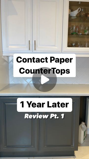 Shauna | Home DIY | Beginner DIY videos | Mom Life | Contact Paper Countertops One Year Later - Honest Review of how it has held up against a family of 5 😊 Drop questions below I’ll ans... | Instagram Counter Covers Contact Paper, Contact Paper On Oak Cabinets, Wallpaper On Countertops, Butcher Block Contact Paper Countertops, Kitchen Countertops Contact Paper, Diy Update Kitchen Countertops, Cover Countertops With Contact Paper, Covering Counters With Contact Paper, Best Contact Paper For Countertops