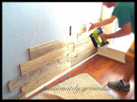 An Old Fence Thrown In The Trash? Not On My Watch! Fence Boards On Wall, Cedar Fence Board Interior Walls, Fenceboard Projects, Old Fence Board Projects, Cedar Crafts, Old Wood Paneling, Repurposed Fence, Stairway Walls, Old Fence Boards