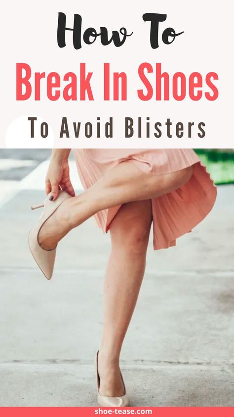 The aches and pains associated with a new pair of shoes can be brutal. This is why I want to teach you how to break in shoes (and avoid pain and blisters!). No matter what they say, pain is never fashionable! If you’re anything like me, you love getting a pair of new shoes. And usually, you can’t wait to slip them on your feet and let the world see their splendor. However, wearing that new pair too soon — and for too long — can cause some serious drama to your feet. Ouch. How To Shrink Shoes, Shoe Care Kits, Breaking In Shoes, Leather Shoe Care, How To Clean White Shoes, Breaking Back, How To Stretch Shoes, Shoes Hack, Suede Leather Shoes