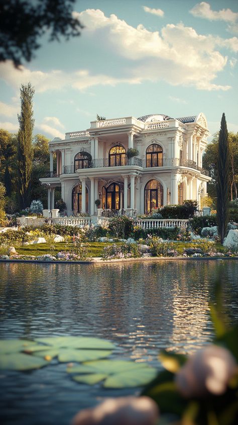 Beautiful Lakeside Mansion Garden View Lakeside Mansion, Mansion Garden, Garden View, Mansion