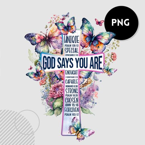 Butterflies Png, Stickers For Men, Psalm 139 13, Cross Pictures, Cross Png, Unique Stickers, Floral Png, Frame Ideas, Png Floral