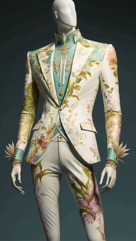 Ethereal Aesthetic Fashion Casual, Amara Core, Rapunzel Prom, Ethereal Aesthetic Fashion, Fantasy Suit, Crazy Suits, Male Costumes, Crayon Storage, Quality Outfits