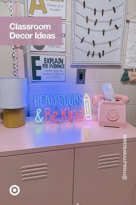 Welcome students to a playful classroom. Pick a theme for back-to-school seasonâ€”think colorful cabinets, cute supplies & inspiring wall art to make their learning journey more fun with these decor ideas. Class Sign In Ideas, September Classroom Themes, Student Supply Center, Playful Classroom, Colorful Cabinets, Cute Supplies, Pink Classroom, Teaching Classroom Decor, Classroom Decor Ideas