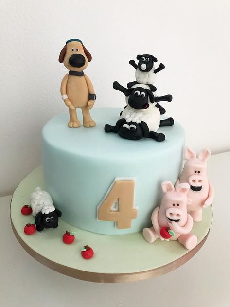 My first birthday cake in 2018. Thank you for looking. Have a creative New Year! Shun The Sheep Cake, Shaun The Sheep Cake Ideas, Shawn The Sheep Birthday Party, Shaun The Sheep Birthday Cake, Shaun The Sheep Party Ideas, Shaun The Sheep Birthday Party, Sheep Cakes, Sheep Birthday Party, Shaun The Sheep Birthday