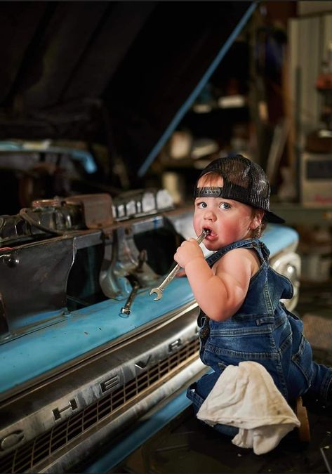 Mechanic First Birthday Pictures, Mechanic First Birthday Party, Mechanic 1st Birthday, Fast One Photo Shoot, Mechanic Baby Photoshoot, Baby Mechanic Photoshoot, Baby Mechanic, Baby Clothes Country, Toddler Photoshoot