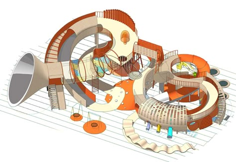 Megabudka: Tree House Playground, Kids Architecture, Mobile Architecture, Playgrounds Architecture, School Building Design, Kids Play Spaces, Interior Architecture Drawing, Facade Architecture Design, Architecture Concept Diagram