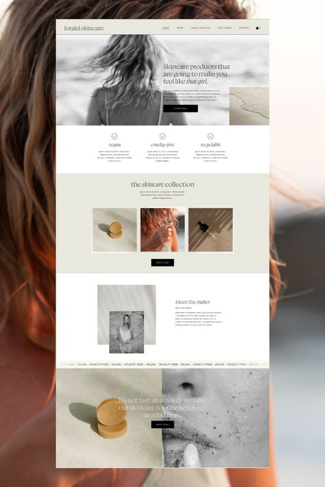 Squarespace Ecommerce Design, Minimal Website Design Inspiration, Squarespace Blog Design, Aesthetic Website Design, Website Branding Design, Graphic Designer Studio, Minimal Website Design, Minimal Website, Business Elegant