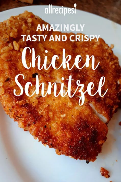 Best Chicken Schnitzel Recipe, German Fried Chicken, Easy Chicken Schnitzel, How To Make Chicken Schnitzel, Chicken Snitzel Recipe German, Chicken Schnitzel Recipes, Chicken Snitzel Recipe Dinners, Baked Chicken Schnitzel Recipe, What To Do With Bread Crumbs