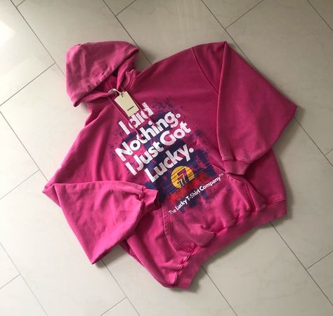 Vetements Oversize Hoodie I did nothing, I just got lucky Pink Graphic Hoodie, Urban Hoodie With Graphic Print In Pink, Pink Hooded Hoodie With Graphic Print, Vetements Hoodie, Playful Pink Hooded Hoodie, Oversized Pink Graphic Print Hoodie, Men's Tops, Oversize Hoodie, Design Inspiration