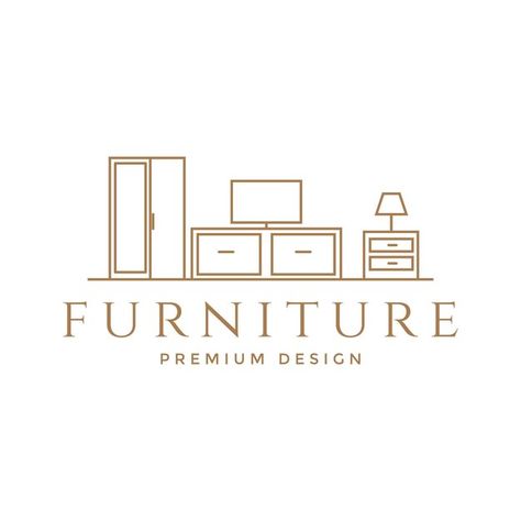 Line wood furniture interior set logo de... | Premium Vector #Freepik #vector #interior-icon #furniture #room #bedroom Furniture Design Logo, Aj Logo, Sign Illustration, Small Business Cards, Furniture Logo, Illustration Creative, Furniture Room, Instagram Wallpaper, Design Vector