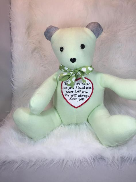 Keepsake memory bear, Keepsake bear, Memory bear, Bear keepsake, Keepsake memory, Embroidered bear, Memory Teddy Bear, 18 inches tall Memory Teddy Bear, Embroidered Bear, Keepsake Bear, Memory Bears, Memory Shirts, Memory Pillows, Hospital Outfit, In Memory Of Dad, Bear Bear