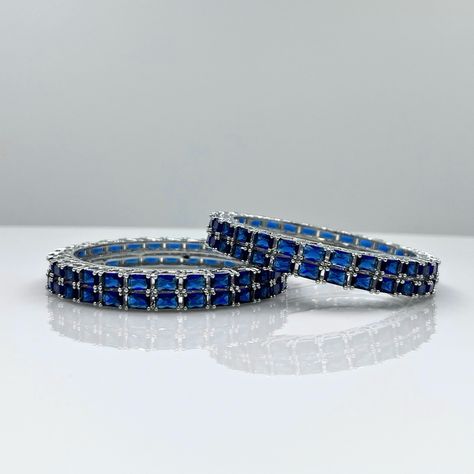 Make a statement with our Midnight Blue Bangle Set, a touch of luxury for any occasion 💎 ✨ Dm us to place an order 📲 #avirasjewellery #bangles #bangleset #bluediamond #midnightblue #adbangles #americandiamondjewellery #jewellerydesign #jewellerylover Blue Bangles, American Diamond Jewellery, Placing An Order, Place An Order, Bangle Set, Blue Diamond, Midnight Blue, Bangles, Blue