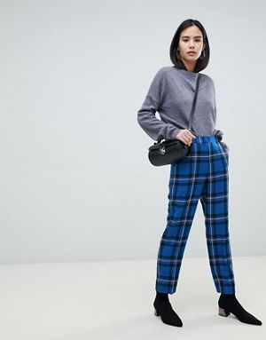 Checkered Trousers Outfits, Checkered Pants Outfit, Checkered Trousers, Check Pants, Trouser Outfit, Checkered Pants, Wardrobe Wishlist, Blue Checkered, Blue Check