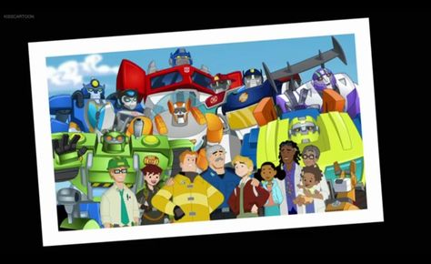 ITS OVER NOO! But to be honest this show was absolutely fantastic. Seeing this final picture almost made me drop to my knees. Heatwave, Blades, Boulder, Salvage, Chase, Blurr, Quickshadow, Hightide, Servo, AND the Burns family will always and forever remain in my heart. I will miss this show so much. Goodbye Rescue Bots, you really have made these past few years worth living. ~Dangergirl64 Rescue Bots, Optimus Prime, Always And Forever, Family Photo, On Earth, Transformers