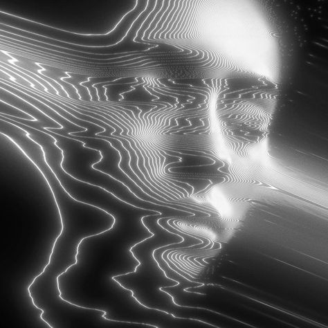 Visual Effects Art, Dark Wave Aesthetic, Sci Fi Photography, Kaiju Aesthetic, Hologram Art, Acid Graphics, Amelie Lens, 3d Black And White, Techno Art