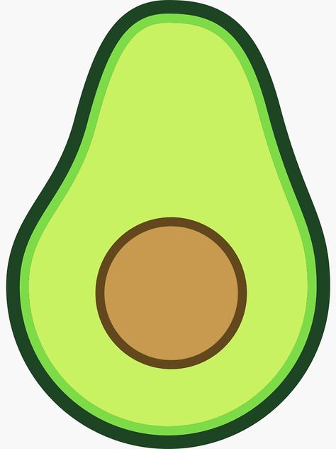 "Cute avocado" Sticker by TheDavidAndrew | Redbubble Simple Drawing Pictures, Cute Sticker Pictures, Cute Pictures Stickers, Cute Stickers Simple, Avocado Cute Art, Avocado Drawing Simple, Avocado Drawing Cute, Avocado Template, Cute Avocado Drawing