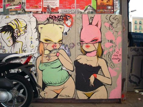 Cats & Rabbits Miss Van, Urban Street Art, Music Artwork, Street Art Graffiti, Die Hard, Funky Art, Public Art, Toulouse, Graffiti Art