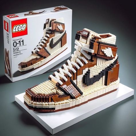 Lego Jordan, Lego Shoes, Lego Room Decor, Easy Lego Creations, Best Lego Sets, Sneakerhead Room, Lego Kits, Lego Craft, Lego Creative