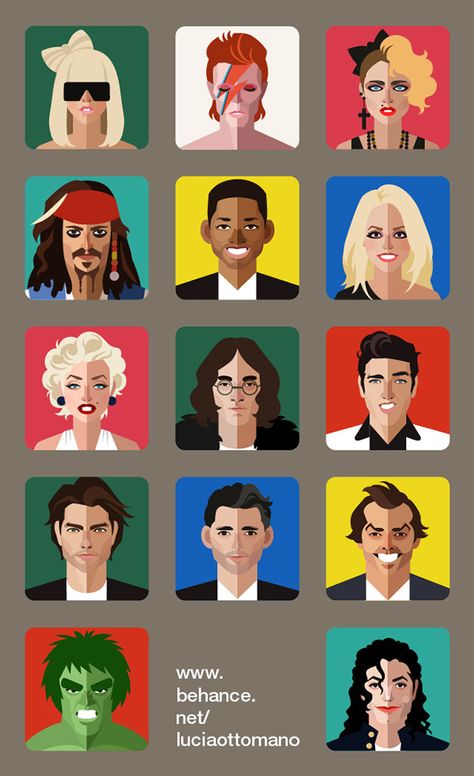 Famous People on Behance Drawing Famous People, Famous People Drawings, Middle School Art Project, Character Design Vector, Caricature Family, Caricature Ideas, Behance Illustration, Caricature Drawings, Caricature Portrait