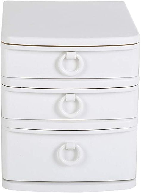 Mini Desk Stationery File Drawer Storage Box Storage Cabinet (Color : White) Mini Drawer, Store Vinyl Records, Girl School Supplies, File Boxes, Modular Desk, Lp Storage, Desk Stationery, Mini Desk, Mini Storage