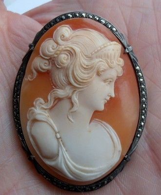 FINE LARGE VINTAGE SILVER MOUNTED WELL CARVED SHELL CAMEO BROOCH Pendant Brooch, Cameo Jewelry, Carved Shell, Cameo Brooch, Cameo Pendant, Pin Pendant, Enamel Bracelet, Sapphire Earrings, Vintage Jewels