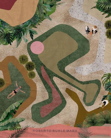 Landscape Architecture Plan, Burle Marx, Urban Design Plan, Green Inspiration, Urban Park, Arch Daily, Architecture Illustration, Architecture Plan, Concept Architecture