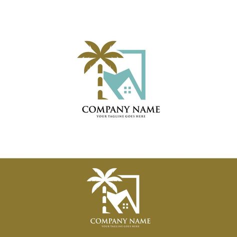 casa con vector de logotipo de palmera, casa de playa tropical o ilustración de diseño de icono de hotel Palm Tree Logo, Hotel Icon, Property Logo, House Logo Design, Tree Logo, Tree Logos, Natural Logo, Text Logo, Beach Home