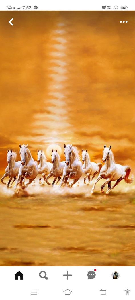 Running Horse Wallpaper, Running Horse Wallpaper For Phone, 7 Horses Running Painting Vastu Wallpaper, 7 Horses, Daily Wallpaper, Horses Wallpaper, Horse Background, Abstract Horse Art, Cow Photography