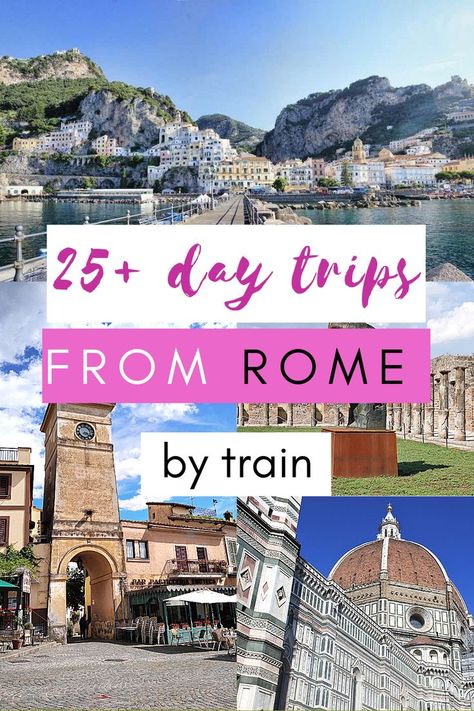 Find out what the best day trips from Rome by train are | cities near Rome | Rome countryside | best Italian cities | Rome Italy | Best day trips from Rome Italy | #rome #italy #trips #train Day Trips From Rome By Train, Rome Vacation, Rome Trip, Italy Trip Planning, Travel Rome, Italy Destinations, Rome Travel Guide, Day Trips From Rome, Traveling To Italy