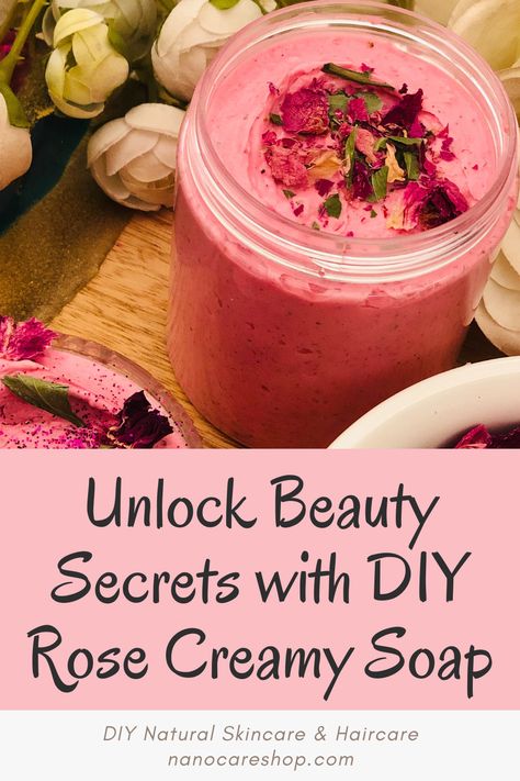 In this guide, we'll show you how to create your very own luxurious DIY Rose Creamy Soap right in the comfort of your own home. With the power of roses and a few simple ingredients, you can unlock the beauty secrets that will leave your skin feeling nourished, refreshed, and oh-so-glowing. Get ready to enhance your skincare regimen and pamper yourself with this delightful DIY Rose Creamy Soap recipe. Let's dive in and discover the wonders of this rejuvenating skincare gem. Rose Water Recipe Skin, Rose Powder Recipes, Rose Oil Diy, Rose Soap Diy, Homemade Apothecary, Rose Soap Recipe, Herbal Skincare, Body Essentials, How To Make Rose