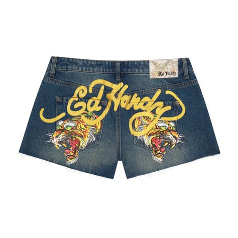 Size Small (0-2?) Real Es Hardy Shorts Never Worn But No Tags Will Negotiate Will Show More Photos If Needed Ed Hardy Jeans, Junior Pants, Streetwear Shorts, Blue Denim Skirt, Outfits Streetwear, Retro Blue, Embroidered Shorts, Blue Denim Shorts, Printed Denim