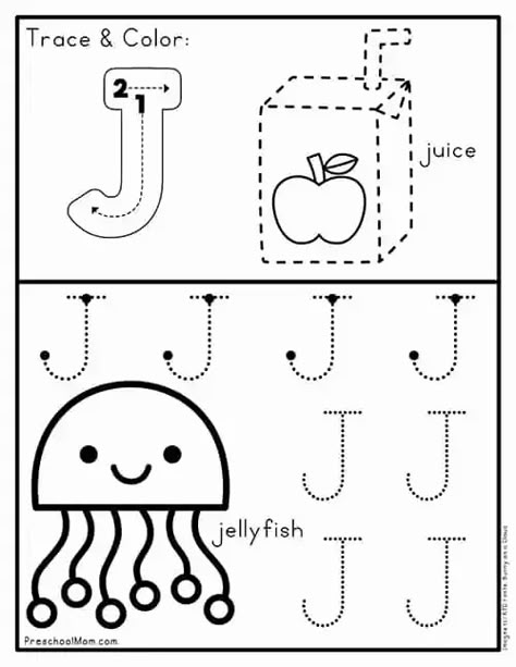 Preschool Letter J Activities, Letter J Tracing Worksheet, Letter J Activities For Toddlers, Tracing Letters Preschool Free Printable Alphabet Worksheets, Letter J Preschool Activities, Abc Activities Preschool Free Printables, Preschool Alphabet Printables Free, Letter J Worksheets Preschool, J Activities For Preschool