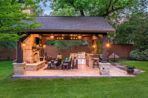 50 Outdoor Dream Kitchens Design Per Patio, Backyard Barbeque, Gazebo Plans, Grill Area, Outdoor Pavilion, Backyard Gazebo, Backyard Pavilion, Backyard Kitchen, Outdoor Kitchen Patio