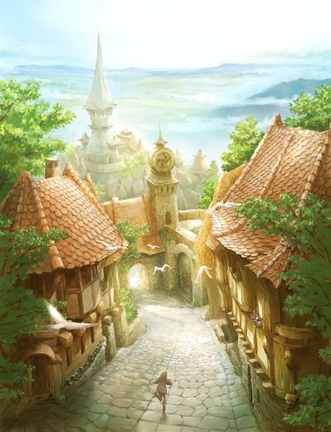 YAD Team: Shop Collect - Nơi nhận tìm ảnh - Stt 1 - Wattpad Fantasy Town, Heroic Fantasy, Fantasy City, 수채화 그림, Fantasy Setting, Fantasy Places, Fantasy Concept Art, Environment Design, 판타지 아트