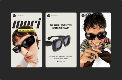 Mori Optical - Brand Identity & Website :: Behance Glasses Social Media Design, Sunglasses Website Design, Glasses Ads, Eyewear Branding, Eyewear Website, Eyewear Ad, Baekhyun Fanart, Catalog Design Layout, Website Banner Design