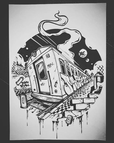 7,439 Likes, 28 Comments - ONLINE SKETCHBOOK (@graffiti.sketchbook) on Instagram: “Awesome sketch By: @moterone ⚠️Follow 👉🏻 @graffiti.sketchbook . 🔆Our Friends👉 @top1graffiti…” Graffiti Sketchbook, A Black, Graffiti, Sketch, Train, Black And White, Instagram Photos, White, Instagram