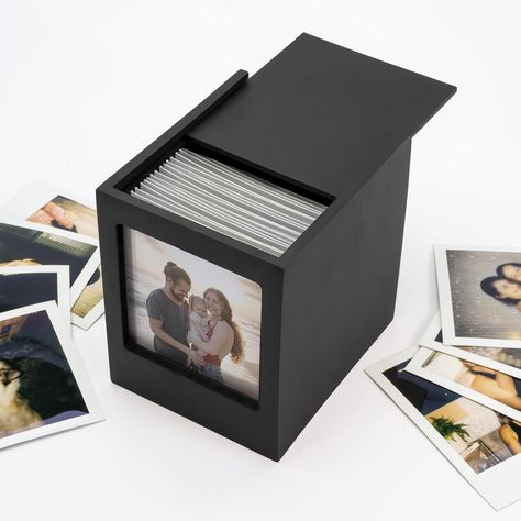 PRICES MAY VARY. {All-in-One Polaroid Frame & Storage Box} Capture and store your memories with our custom acrylic storage box for polaroids. Most polaroid photo organizers are made of cardboard which can dent, rip or become wet. Sunlight, air & moisture can damage a polaroid picture, causing it to fade, yellow or become brittle over time. Storing your precious memories in our high quality, made in the America’s storage box will prevent them from getting bent or folded, and shield them from mois Hanging Photo Albums, Photo Box Ideas, Polaroid Storage, Polaroid Photos Ideas, Polaroid Display Ideas, Polaroid Now Plus, Photo Storage Ideas, Diy Picture Frames Ideas, Polaroid Station