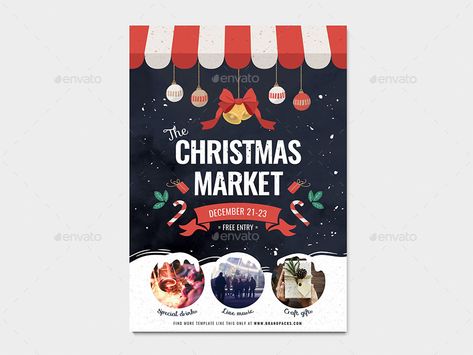 Christmas Market Flyer / Poster #Market, #Christmas, #Poster, #Flyer Christmas Bazar Poster, Christmas Bazaar Poster, Christmas Market Poster, Market Affiliate, Post Design Ideas, Christmas Ads, Cake Instagram, Comics Drawing, Christmas Graphic Design