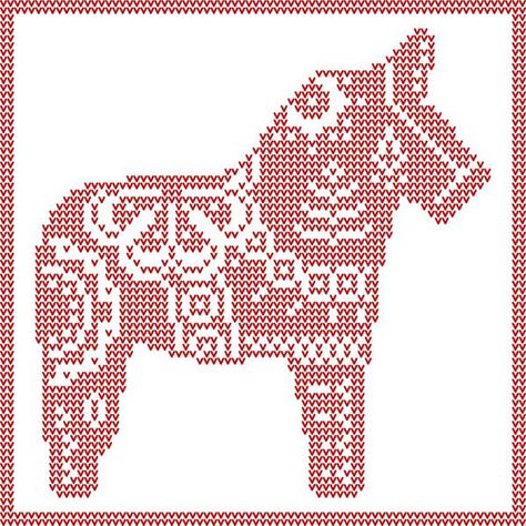 Dala Horse knit, crochet, cross stitch patterns. Swedish Christmas Yule Horse. Free PDF Downloads: Scandinavian Crafts, Grand Open, Swedish Christmas, Dala Horse, Crochet Cross, Cross Stitch Animals, Tapestry Crochet, Knitting Charts, A Cross