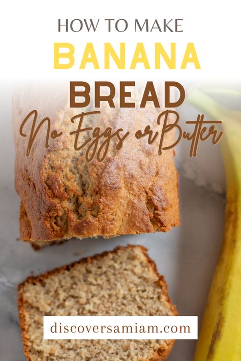 Bread With No Eggs, No Butter Banana Bread, Banana Bread Mini Muffins, Banana Bread Without Eggs, Banana Bread No Eggs, Bread With Applesauce, Egg And Bread Recipes, Banana Bread With Oil, Banana Bread With Applesauce