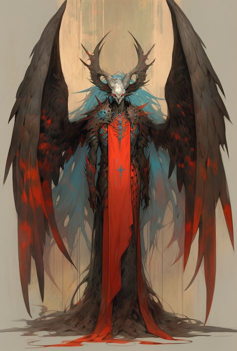 Archdevil Fantasy Art, Dnd Devil Art, Eldritch Angel Art, Demon Form, Fantasy Demon, Alien Concept Art, Anime Guys Shirtless, Dungeons And Dragons Characters, Demon Art